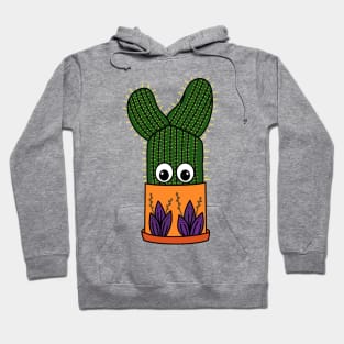 Cute Cactus Design #292: Potted Saguaro In Floral Pot Hoodie